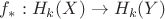 $f_*:H_k(X)\to H_k(Y)$