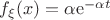 $f_\xi(x) = \alpha \mathrm e^{-\alpha t}$