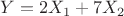 $Y=2X_1+7X_2