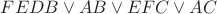 $\[FEDB \vee AB \vee EFC \vee AC\]$