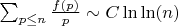 $\sum_{p \leq n} \frac {f(p)}{p} \sim C\ln\ln(n)$
