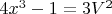 $4x^3-1=3V^2$