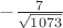 $-\frac {7} {\sqrt {1073}}$