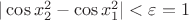 $|\cos x_2^2-\cos x_1^2|<\varepsilon =1$