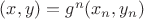 $(x,y)=g^n(x_n,y_n)$