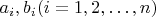 $a_i,b_i (i=1,2,\ldots,n)$