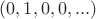 $(0, 1, 0, 0, ...)$