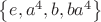 $\left \{e, a^{4}, b, ba^{4}\right \}$