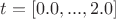 $t=[0.0,...,2.0]$