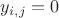$y_{i, j} = 0$