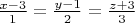 $\frac{x-3}{1} = \frac{y-1}{2} = \frac{z+3}{3}$
