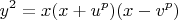$$y^2 = x(x + u^p)(x - v^p)$$
