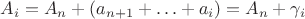$A_i=A_n+(a_{n+1}+\ldots+a_i)=A_n+\gamma_i$