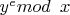 $y^e mod\verb