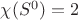 $\chi (S^0)=2$