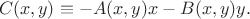 $$C(x,y)\equiv -A(x,y)x-B(x,y)y.$$