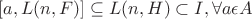 $[a, L(n,F)]\subseteq L(n, H) \subset I, \forall a \epsilon A$