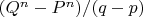 $(Q^n-P^n)/(q-p)$