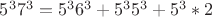 $5^37^3=5^36^3+5^35^3+5^3*2$