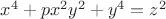 $x^4+px^2y^2+y^4=z^2$