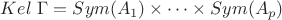 $Kel \ \Gamma = Sym(A_1) \times \dots \times Sym(A_p)$