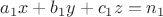 $a_1x+b_1y+c_1z=n_1$