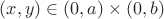 $(x,y)\in (0,a)\times(0,b)$