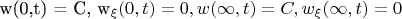 w(0,t) = C, w_\xi(0,t)  = 0 , w(\infty,t) = C, w_\xi(\infty, t) = 0