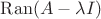 $\operatorname{Ran}(A-\lambda I)$