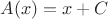 $A(x) = сx+C$