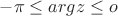 ${-\pi}\le{argz}\le{o}$