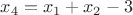 $x_4=x_1+x_2-3$