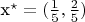x^{\star}=(\frac{1}{5}, \frac{2}{5})