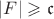 $\left\lvert F \right\rvert \geqslant \mathfrak {c}$