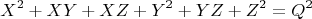 $$X^2+XY+XZ+Y^2+YZ+Z^2=Q^2$$