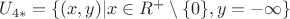 $U_{4\ast}=\{ (x,y)| x \in R^{+}  \setminus \{0\},y=-\infty  \}$