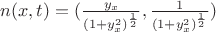 $n(x,t)=(\frac{y_{x}}{(1+y_x^2)^\frac{1}{2}},\frac{1}{(1+y_x^2)^\frac{1}{2}})$