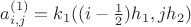 $a^{(1)}_{i,j} = k_1((i-\frac{1}{2})h_1,j h_2)$