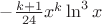 $-\frac{k+1}{24}x^k\ln^3 x$