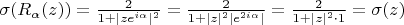 $\sigma (R_\alpha (z))=\frac{2}{1+|ze^{i\alpha}|^2}=\frac{2}{1+|z|^2|e^{2i\alpha}|}=\frac{2}{1+|z|^2\cdot 1}=\sigma (z)$