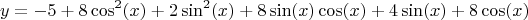 $$y=-5 + 8\cos ^2 (x) + 2 \sin ^2 (x) + 8\sin(x)\cos(x) + 4 \sin(x) + 8 \cos(x)$$