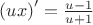 ${(ux)}'=\frac{u-1}{u+1}$