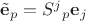 $\tilde{\mathbf{e}}_p = S^j{}_p\mathbf{e}_j$