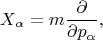 $$X_\alpha=m\frac{\partial }{\partial p_\alpha},$$