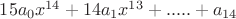 $15a_0x^{14}+14a_1x^{13}+.....+a_{14}$
