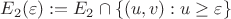 $E_2(\varepsilon):=E_2 \cap \{(u,v): u\ge \varepsilon\}$