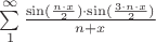 $\sum\limits_{1}^{\infty}\frac{\sin(\frac{n \cdot x}{2}) \cdot \sin(\frac{3 \cdot n \cdot x}{2})}{n+x}$