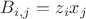 $B_{i, j}=z_i x_j$
