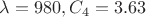 $\lambda=980, C_4=3.63$