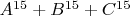 $A^{15}+B^{15}+C^{15}$